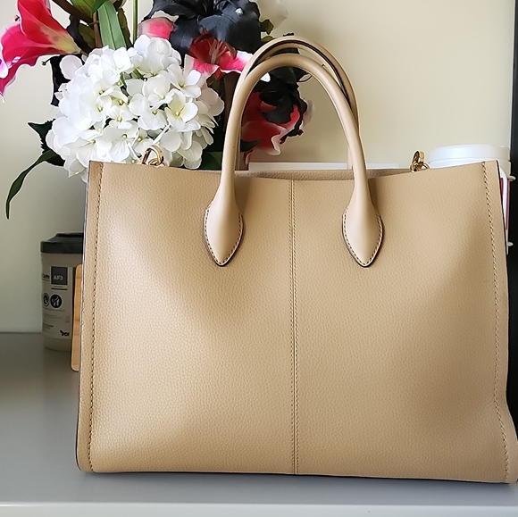 Michael Kors Mirella Medium Leather Tote in Camel - Picture 2 of 5